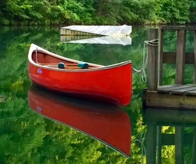 Old Town Canadienne 17' Fiberglass Canoe.